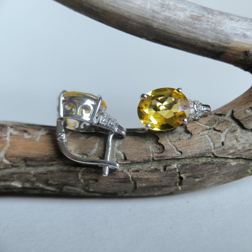 Серебряные серьги с цитрином nano 8.005ct (2190011)