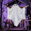 Halloween Decoration Realistic 5 FT Hanging Swing Ghost Decor with String Lights Spooky Cute Ghosts for Front Porch Yard
