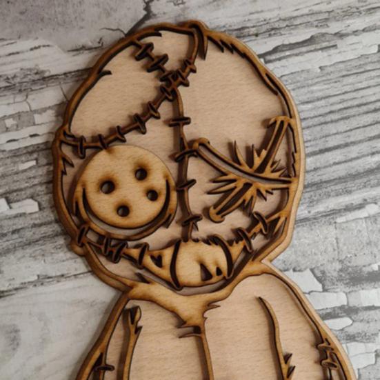 Деревянная табличка «Кукла Вуду Юшэн», жуткое украшение для стен, деревенская табличка «Кукла Вуду» для декора на Хэллоуин, для дверей, стен