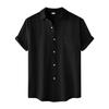 Men's Casual Single Pocket Solid Color Short Sleeve Single Breasted Lapel Shirt