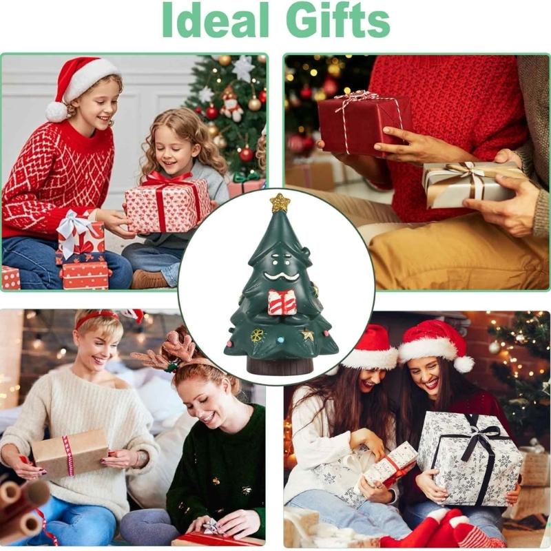 Miniature Festival Pine Sculpture Handcrafted Resin Christmas Tree Desk Decoration For Seasonal Celebration Display