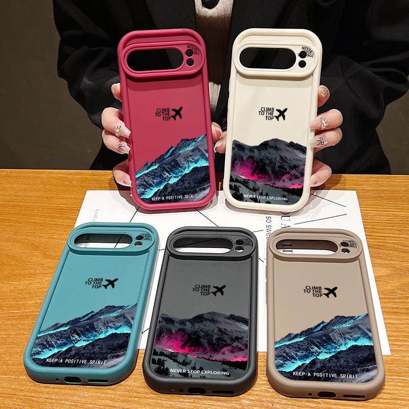Чехол для Google Pixel 9 8 7 Pro 9 Pro XL 9A 8A 7A Узоры для путешествий по заснеженным горам Конфетный цвет Мягкий ТПУ Силиконовый Противоударный Чехол для Телефона