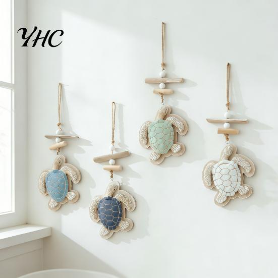 Ocean Style Wall Accent Lighted Wooden Sea Turtle Decor, Beachy Decor with Warm LEDs, Bathroom Beach Luminous Coastal Nautical Hanging for Balcony