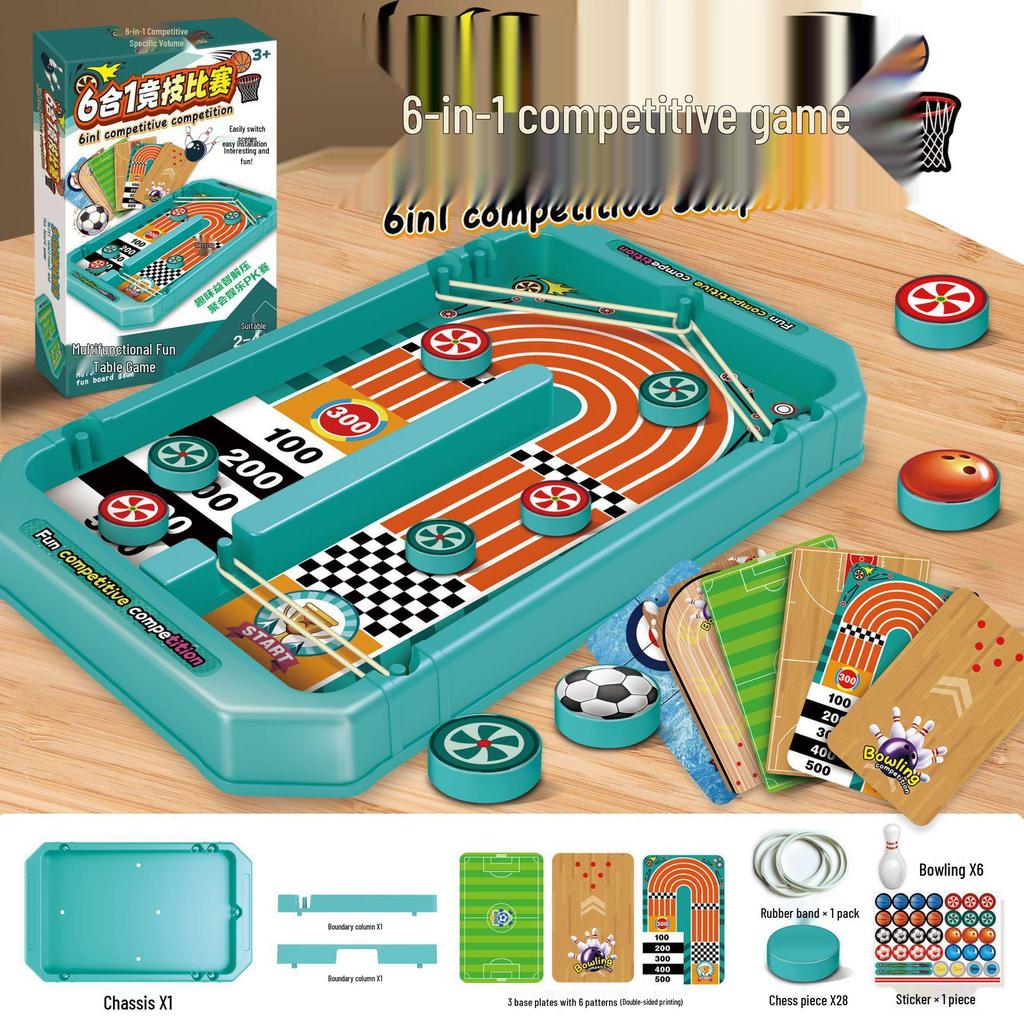 Настольная игра 6-в-1 для международной торговли: Катапульта Шахматы, Футбол, Битва для двоих, Игрушка для родителей и детей