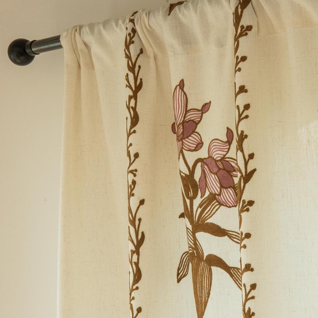 European Classical Floral Blackout Sheer Curtains for Balcony, Living Room, Bedroom, Bay Window