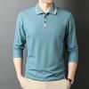 Весенняя новинка, мужская футболка, однотонный воротник-поло, хлопок, длинный рукав, повседневная модная мужская рубашка-поло