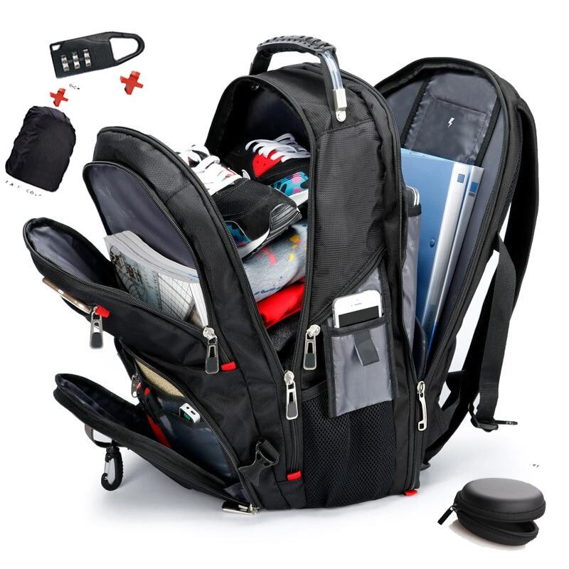 Sixrays Swiss Multi-functional 15,6 "Рюкзак для ноутбука с рукавами, водонепроницаемая школьная сумка с USB-портом для зарядки, походная дорожная сумка