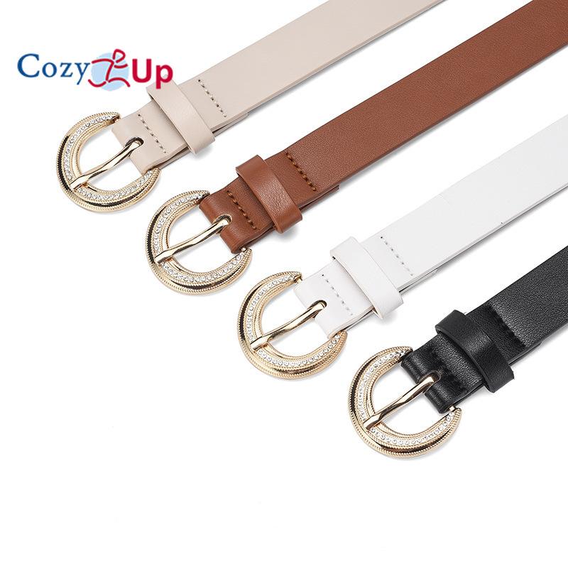 Rhinestone Inlaid Gold Buckle Elegant Decoration Ladies Belt All-match Down Jacket Jeans Belt