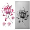 Татуировки Черный Водонепроницаемый Цветок Лотоса Татуировки Наклейки Цветочные Временные Боди-Арт