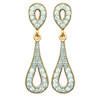 [L0456] - Gold Plated Earrings 'Goddess' White Gold - 22x16 Mm