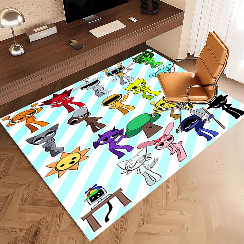 1pc Sprunki9 Print Area Rug - Soft, Washable Non-Slip Indoor Mat, Living Room, Home Office Decorative Rug,Office Decorative