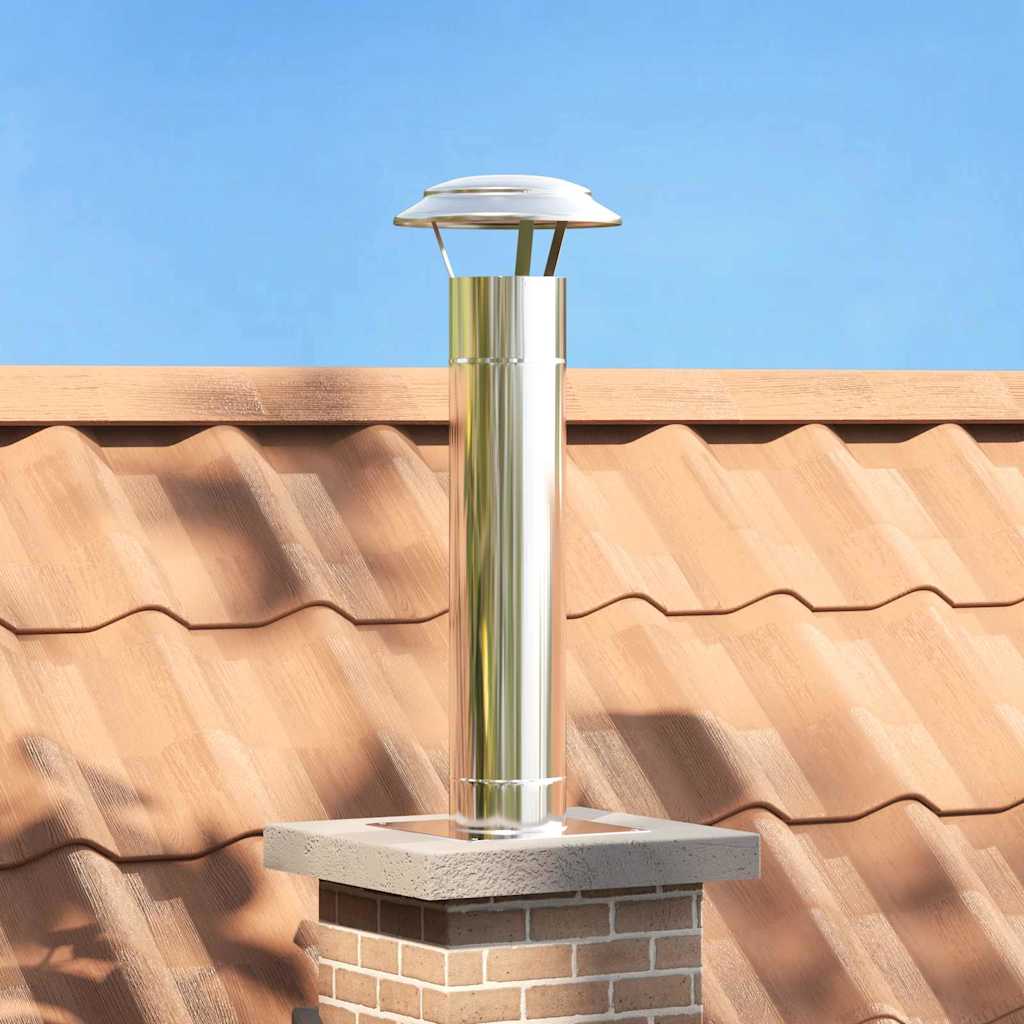 Fireplace Extension Silver 25 x 25 x 82 cm Stainless Steel