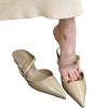 French Niche Bag Head Half Slippers Outer Wear Women's Shoes Word with Spring and Summer New Thin Heel Pointed High Heel