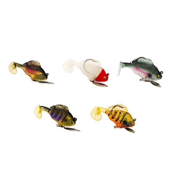 5 шт. 6 см/10,5 г приманка для прыгающей рыбы с вращающимся лезвием, крючком без водорослей, лопастным хвостом, искусственная приманка для соленой воды, пресноводного судака, окуня, рыболовные принадлежности