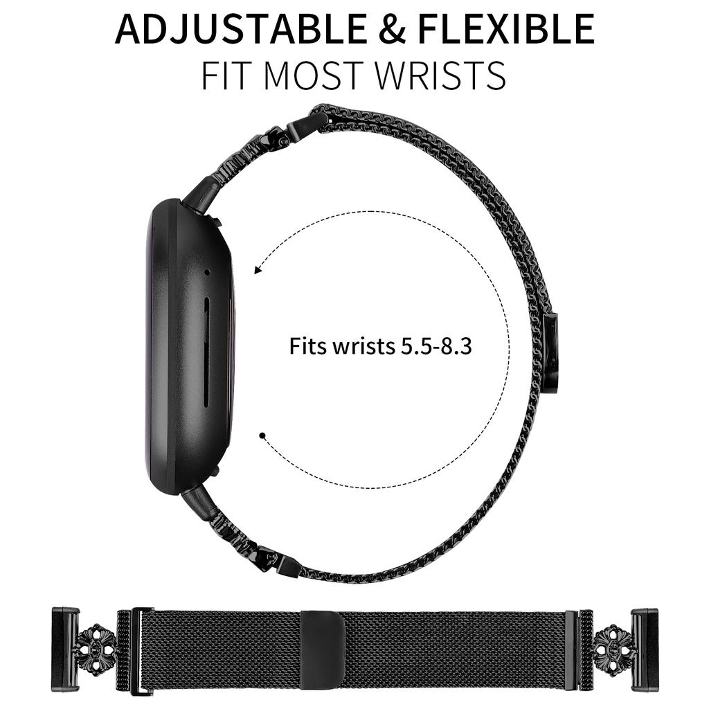 Миланский браслет из нержавеющей стали с магнитным плетением для Fitbit Versa 4/Sense 2