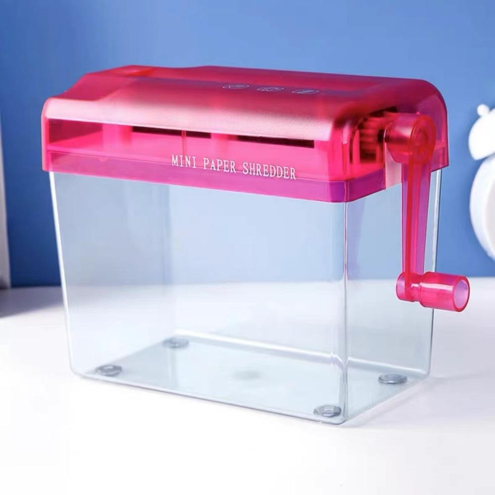 ABS Hand Shredder Hand Crank Mini Manual Shredder Transparent Eco-Friendly Documents Paper Cutting Tool Birthday Gift