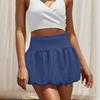 Ladies' Fashion Solid Color High Waist Skirt Double Layer Bubble Skirt Skirt