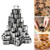 10Pcs Christmas Snowflake Cookie Cutter Set Stainless Steel 3D Tree Mold Non-Stick Baking Tools for Holiday