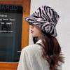 Шапки с плоским верхом для сохранения тепла Пушистые шапки с полностью покрытым декором в виде зебры Шляпы Унисекс Женские Мужские