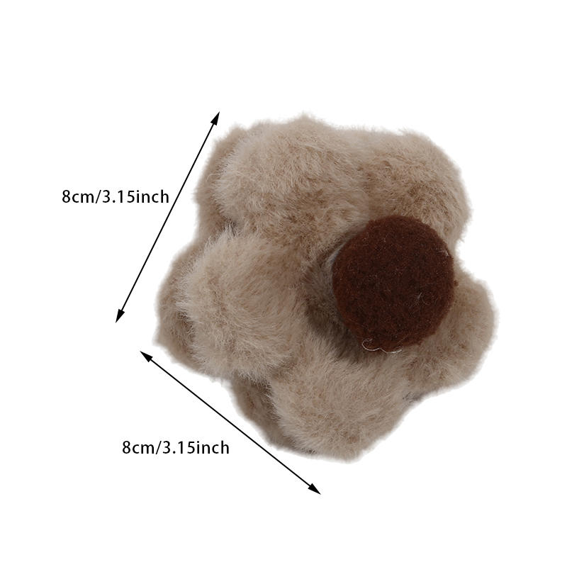 Плюшевый коготь для волос в виде цветка, большой зажим в виде акулы, простые заколки, заколки для волос в виде краба, милые универсальные аксессуары для волос на осень и зиму