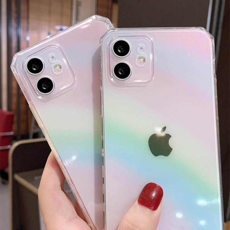 Красочный розовый Радужный прозрачный чехол для телефона для Iphone 14 Pro Max 13 12 11 X Xs Xr 7 8 Plus Mini Fashion Мягкий противоударный чехол
