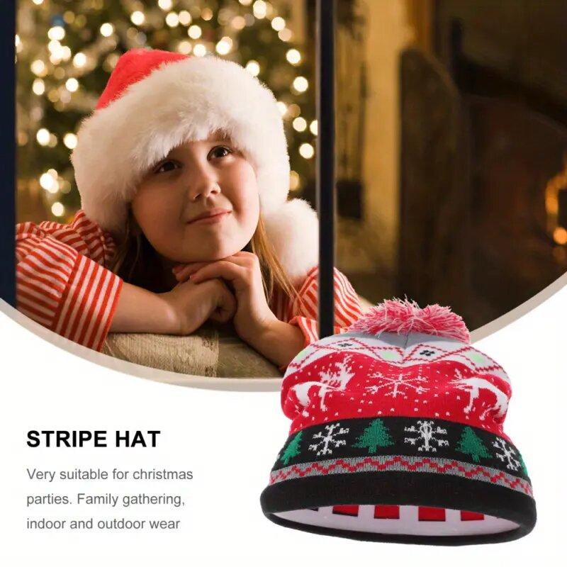 Модная рождественская шапка-свитер, новинка, вязаная вечеринка, светодиодная подсветка, разноцветные огни, рождественская шапка-бини для вечеринки, вязаная шапка, сохраняющая тепло для взрослых и детей