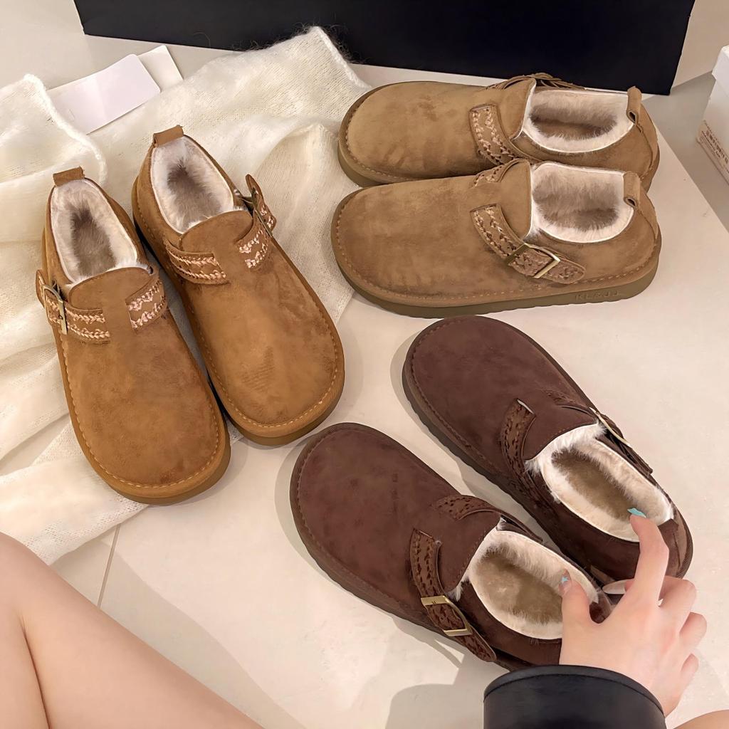 [Fanfuna] Ретро хлопковые туфли на плоской подошве для женской коллекции осень-зима 2025, новые бархатные утепленные теплые и износостойкие хлопковые туфли на мягкой подошве