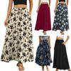 Юбка макси, регулируемая завязками, эластичная, высокая талия, длинная юбка с большим подолом, цветочным принтом, карманы, женская юбка