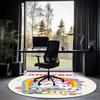 LankyBox Printed Round Rug Carpet Chair Rug Area Rug Entryway Doormats,for Office Chair Living Room Bedroom Kitchen Room.