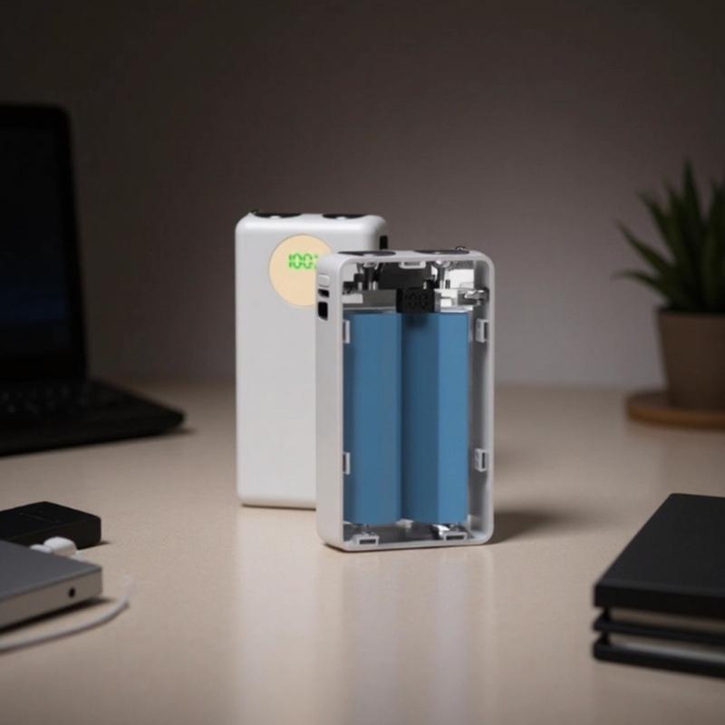 2x21700 Battery Power Banks Case Shell DIY Set 22.5W Fast Charging Double LED Display Battery Case Not Require Welding