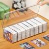 Transparent Large Capacity Card Storage Box with Dividers and Lid for Game Cards