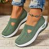 Women's Cut-out Sneakers  Casual Breathable Slip On Walking Shoes  Lightweight Outdoor Flat Shoes