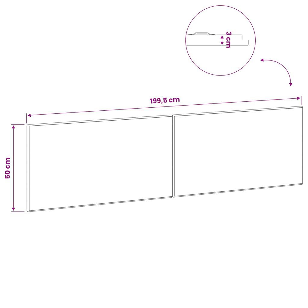 Wall Mounted Headboard BREDA Sonoma Grey Engineered Wood