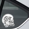 Born To Fish Forced To Work Vinyl Sticker Decal Sign Truck Car Bumper Waterproof Irregularly Shaped Car Decoration Decals