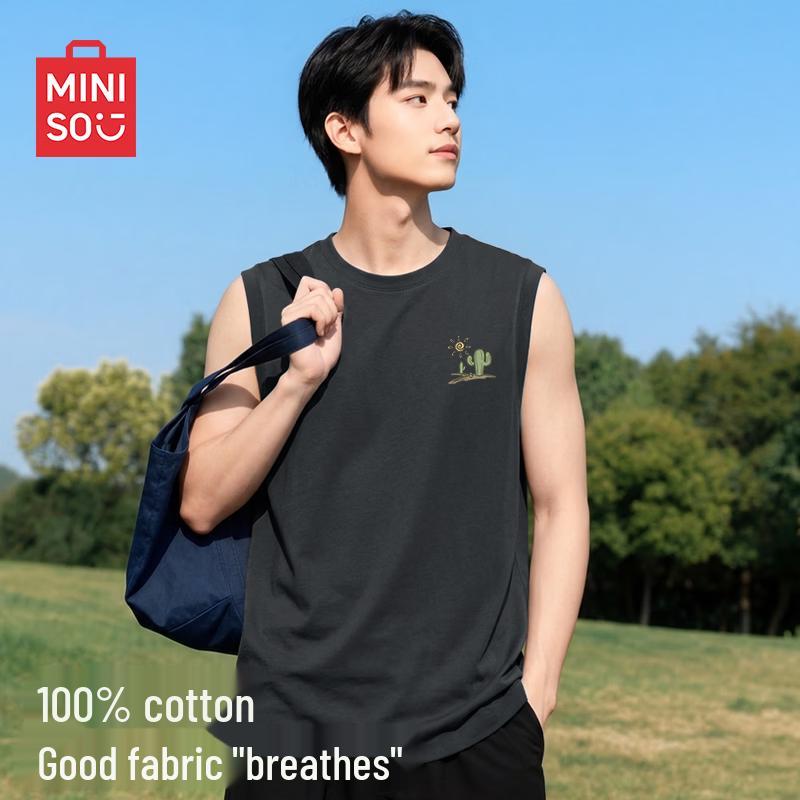 MINISO Men's American Retro Cotton Tank Top