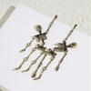 1 пара винтажных висячих сережек в виде черепа и скелета, преувеличенные ужасные готические панк-длинные женские серьги, аксессуары для вечеринок ZPG