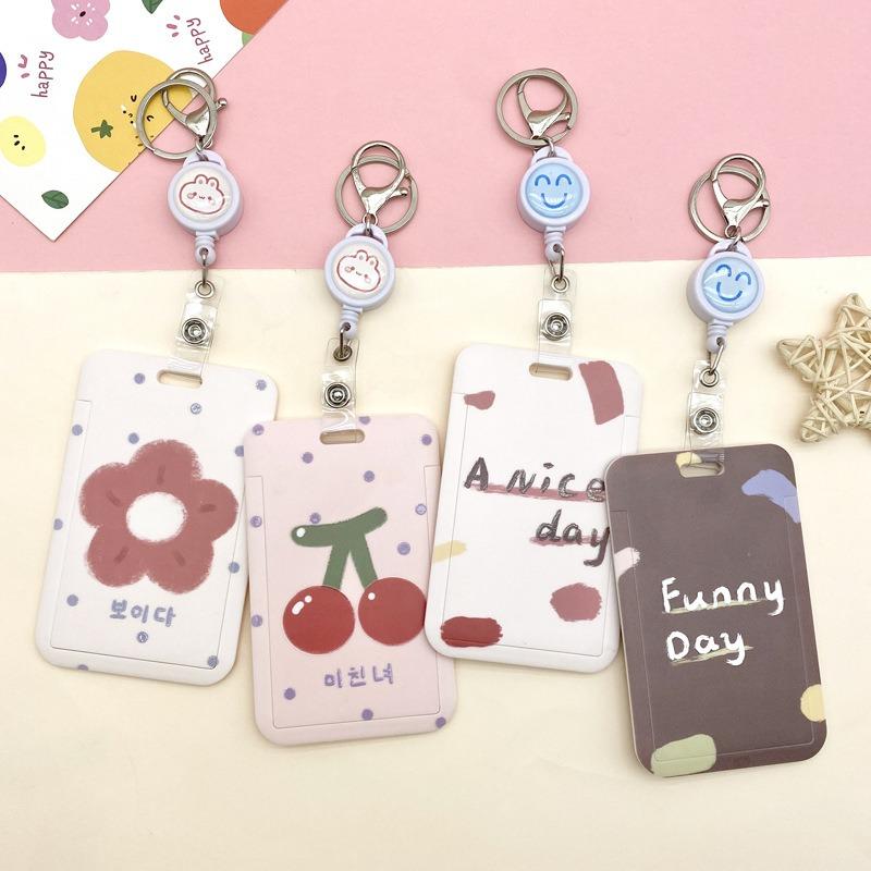 Ins держатель для карточек с героями мультфильмов студенческий кампус подвесная сумка на шею шнурок для удостоверения личности защитный чехол для защиты от потери чехол для карты подарки