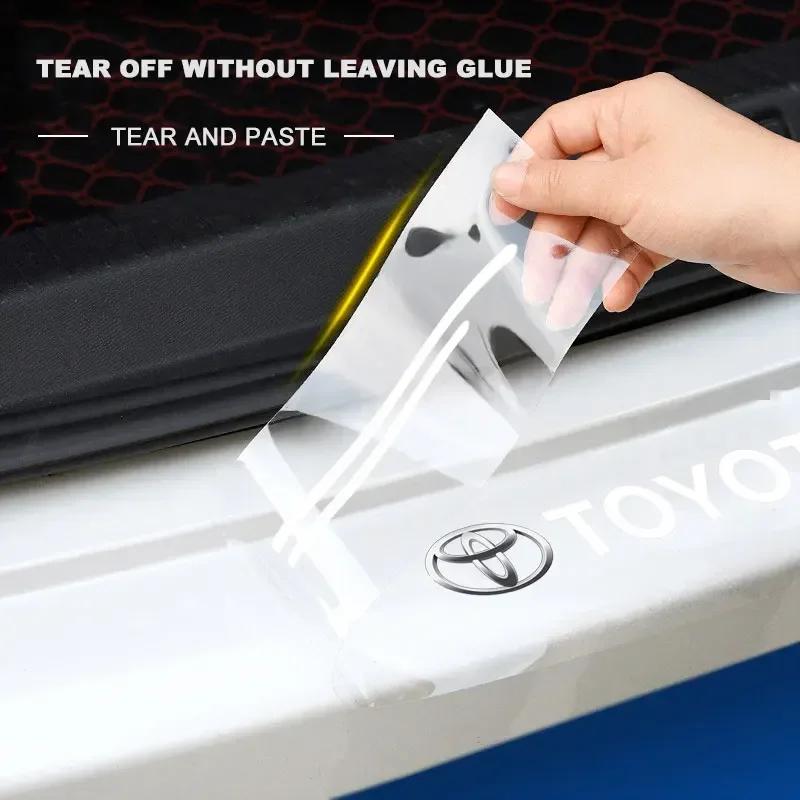 Наклейка на порог автомобиля Защитная пленка от царапин Прозрачная Для Toyota Prado Aqua Hilux Rav4 Camry Prius TRD Venza GR