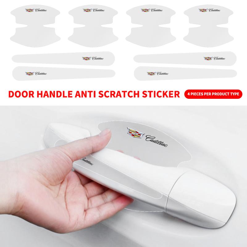 8PCS Car Door Handle Bowl Scratch Protective Stickers For Cadillac Escalade CTS ATS SRX XT4 XT5 XT6 STS XTS SLR CT4 CT5 CT6