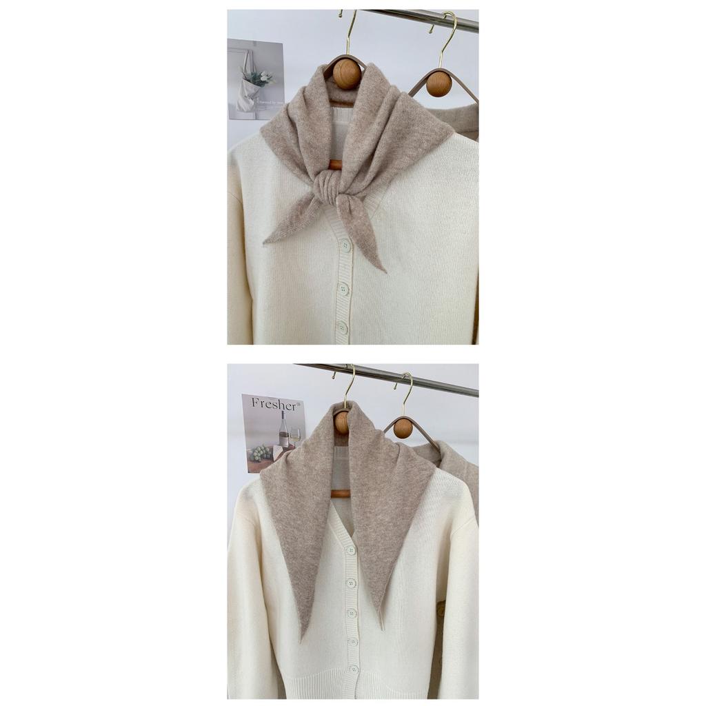 Шерстяной Темперамент, Треугольный Шарф против старения, Вязаная Маленькая Шаль для Женщин на Осень и Зиму, Универсальная Корейская Версия, Завязывается и Носится на Плечах