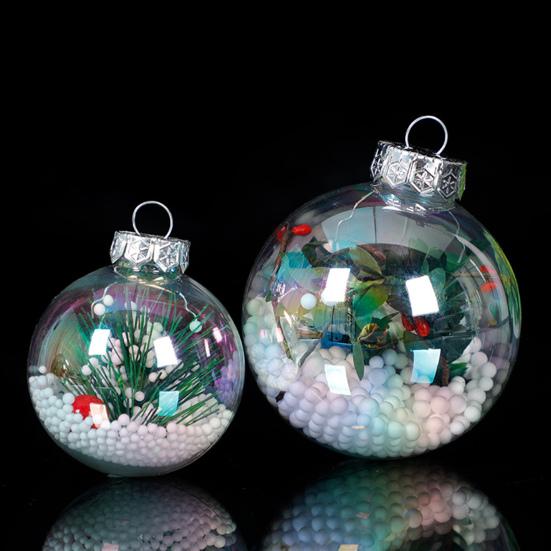 Yousheng Fillable Christmas Ball Подвеска Небьющиеся Прозрачные DIY Рождественские Елочные Шарики Декоративное Подвесное Украшение