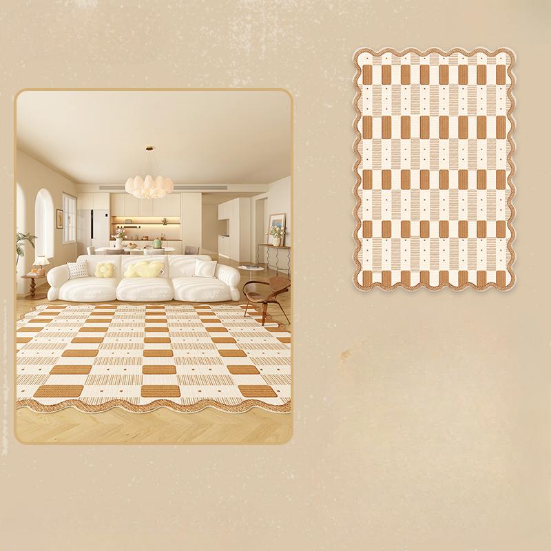 Irregular Shapes Carpets for Living Room Thick Anti-slip Lounge Mat Fluffy Soft Study Rug Cream Style Bedroom Decor Plush Carpet