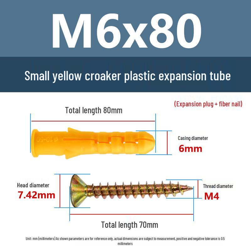 Маленькие Желтые Рыбки Пластиковые Дюбели M6-M10 с Резиновыми Пробками