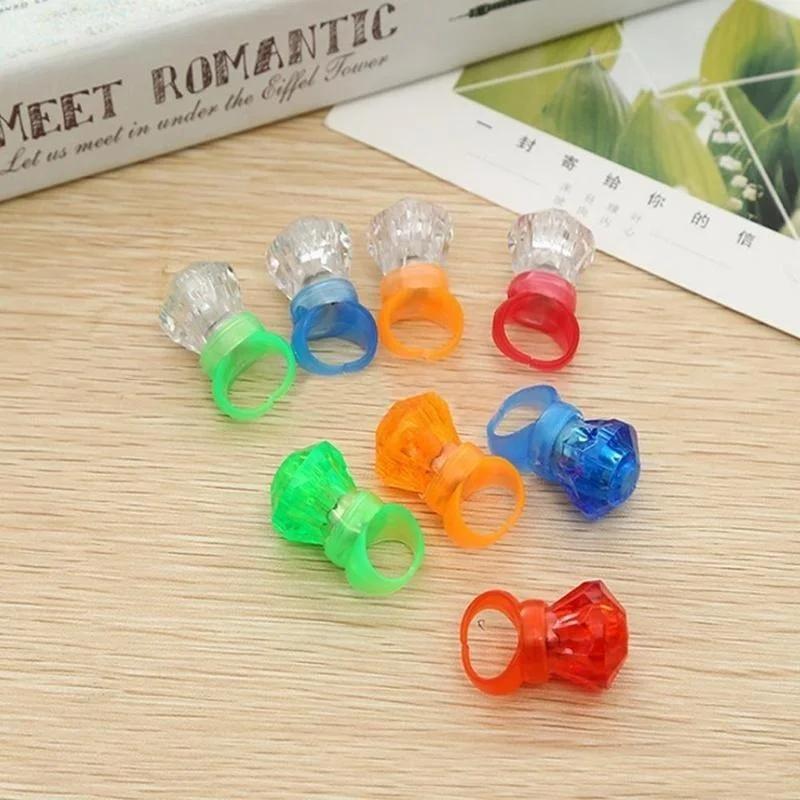10 Pcs Festival Creative Gifts Multi-color Bright LED Laser Finger Ring Light Lamp Beams Torch for Party KTV Bar Gift Accessory