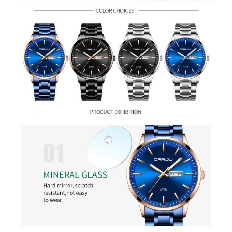 CRRJU-2193 Men's Watch Casual Business Fashion Personality Watch Men's Watch Student Watch Simple Calendar