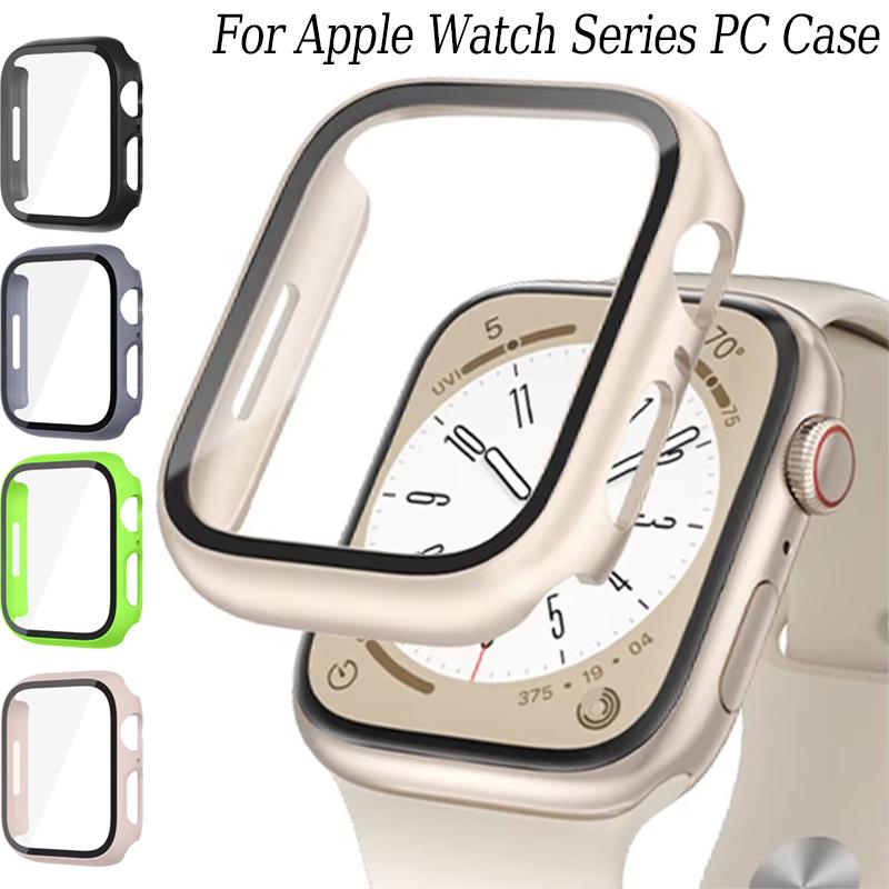 PC Case+Tempered Screen Protector For Apple Watch Ultra 3-1 11 10 46/42mm Integrated Hard Shell iWatch 9 8 7 6 5 4 SE 45mm 44mm