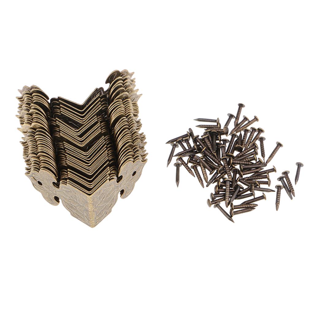 30 Pieces Vintage Decorative Wood Box Corner Protector Guard Edge Cover