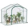 Outdoor Greenhouse with Zip Entry and Top Air Vent, in Plastic and Steel, 180x100x152 cm, Transparent
