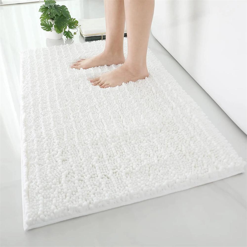 Olanly Super Absorbent Bathroom Rug Luxury Chenille Bath Mat Plush Non-slip Shower Mat Bathroom Carpet Welcome Deal Floor Mats