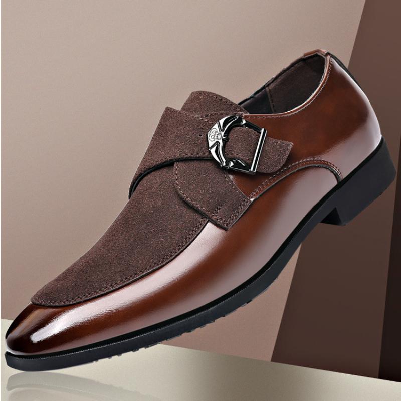 Fashion Casual Business Shoes for Men Point Toe Men Dress Buckle Shoes Luxury Men's Wedding Formal Shoes Derby Party Oxford Footwear